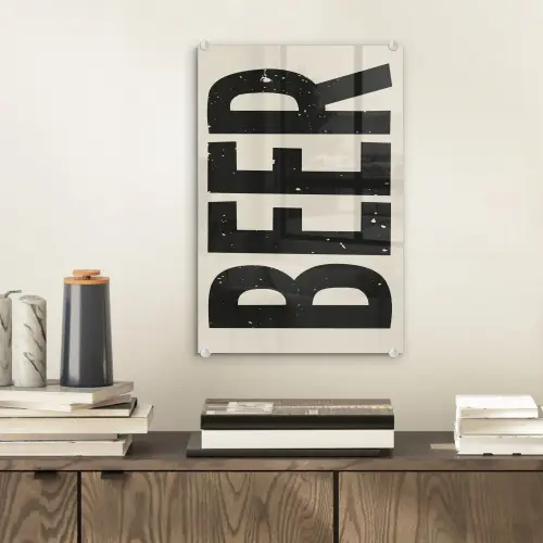Beer - Vintage - Zwart - Beige plexiglas 5mm klein -sfeer1