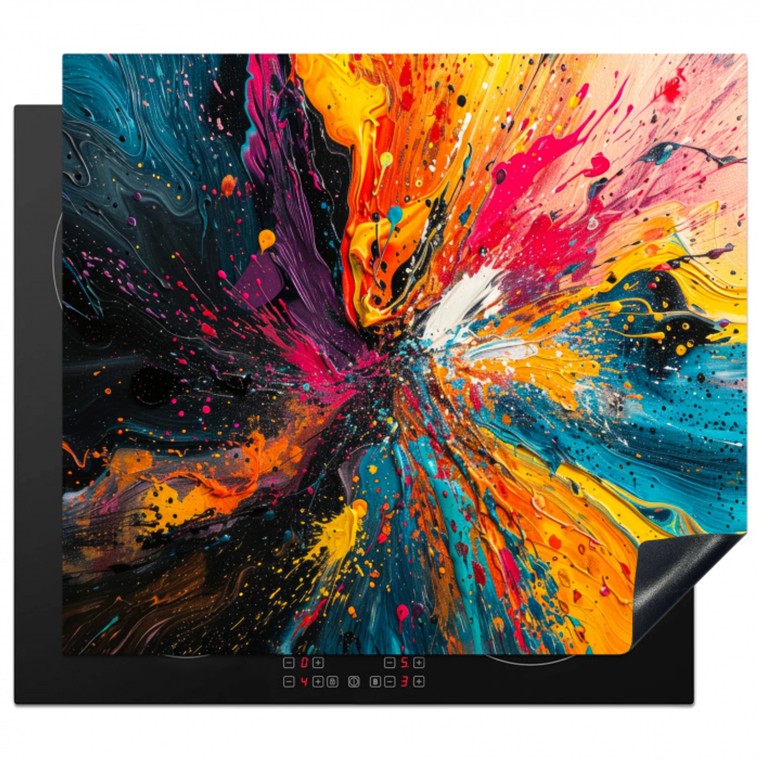 Kosmische Kleurexplosie Inductie beschermer vinyl 3mm middel -3d