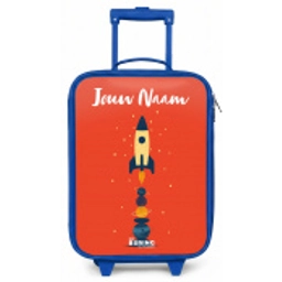 Raket - Sterren - Planeten Kinderkoffer - Blauw klein -zz3dotto