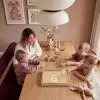 Perzik - Lijntekening - Pit - Beige Dienblad Rechthoek middel -sfeer4
