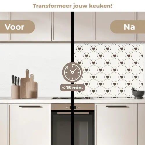 Geometrie - Lijn - Hart - Patroon keuken achterwand 2 middel 871 -voor-na2_NL