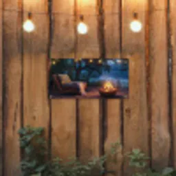 Kampvuur - Meer - Avondlicht tuinposter los doek klein -sfeer1