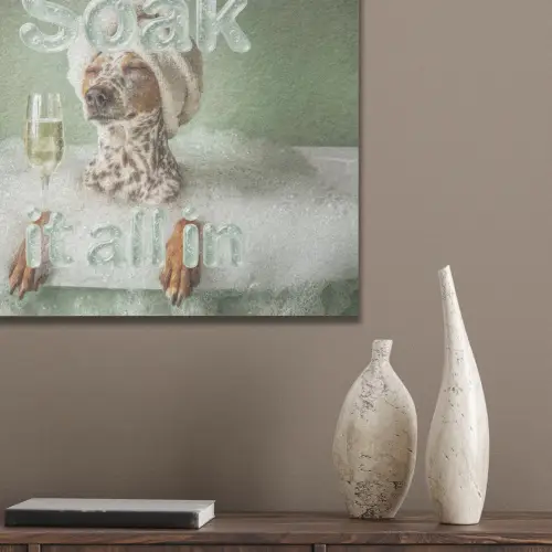 Soak it all in - Hond - Bad PET vilt klein -sfeer6_closeup