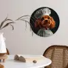 Bruin - Kok - Hondje Wandcirkel kunststof plaat 5mm dik klein -sfeer4