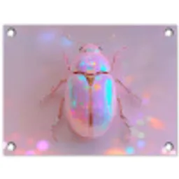 Kever - Metallic - Lichteffect - Roze tuinposter los doek klein -3d