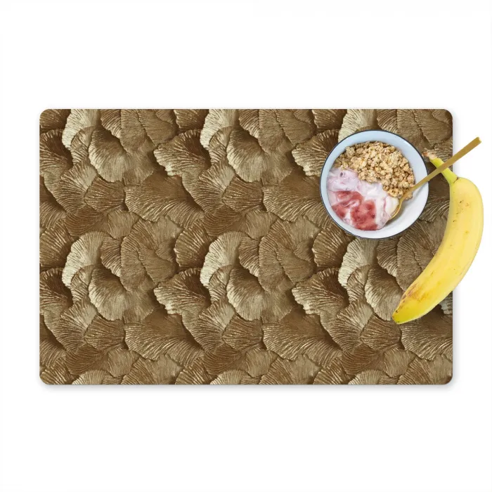 Organisch - Patroon - Bladeren - Goud Placemat vinyl groot 368 -zzzproduct_Kitchenyeah-website