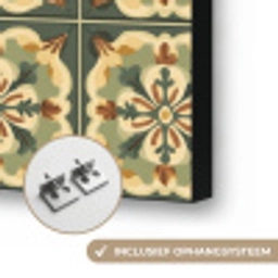 Ornament - Patroon - Groen Textielframe zwart klein 947 -USP_ophangsysteemNL