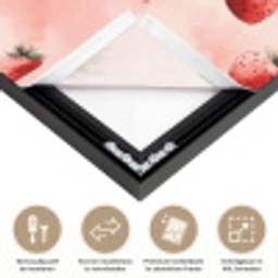 Aardbei - Patroon - Roze Textielframe zwart klein 947 -USP_closeupNL