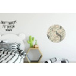 Bloem - Vogel - Kleurrijk Wandcirkel aluminium klein 190 -kinderkamer