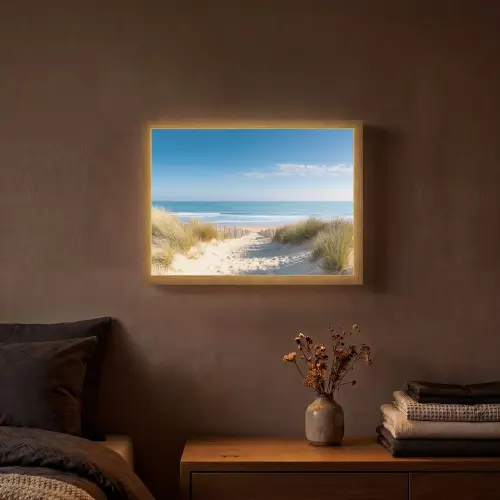 Strand - Zee - Duin - Zand - Zomer Light Box met batterij (Wandlamp) middel -sfeer4