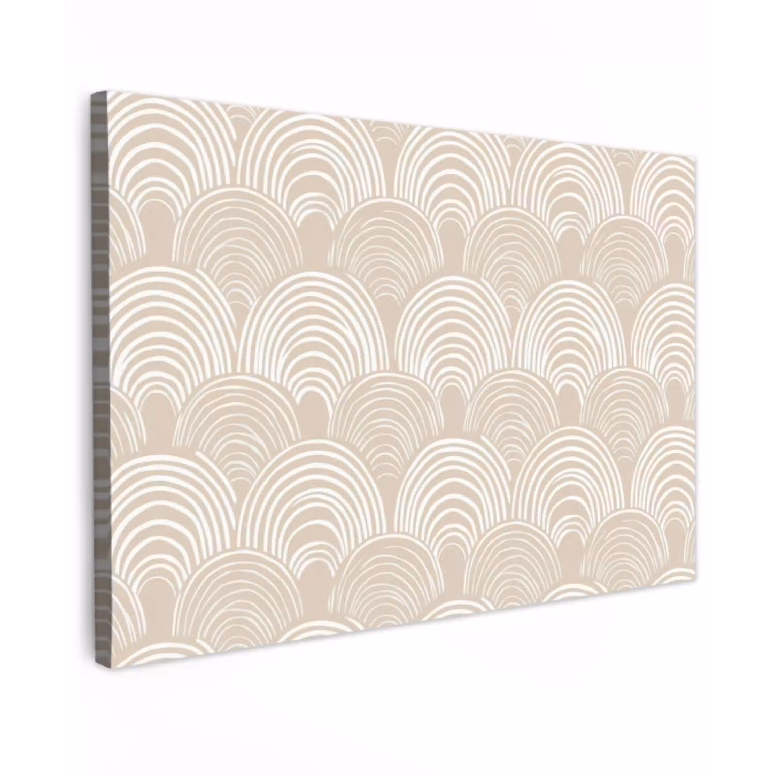 Golven - Structuur - Beige Tuinposter op houten frame 2 cm dik klein 845 -3d