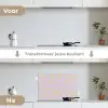 Abstract - Lila - Groen - Pastel keuken achterwand spatscherm klein 900 -voor_na_NL