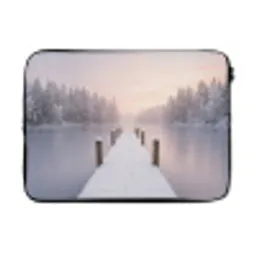 Steiger - Meer - Mist - Winter - Serene laptophoes neopreen klein -3d