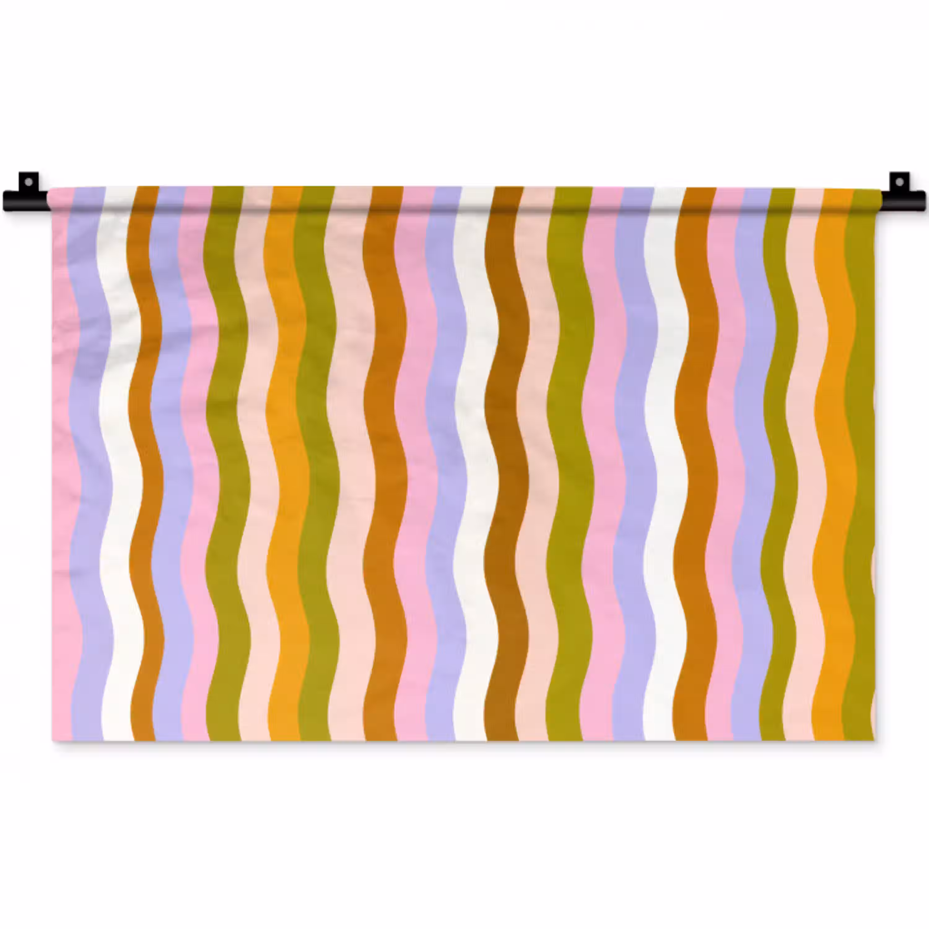 lijnen - Golven - Pastelkleuren - Patroon Wandkleed katoen klein -zz3d