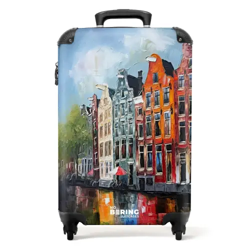 Olieverf - Architectuur - Amsterdam - Stad NBS - Handbagage koffer - Kinderen Unisex middel -productfoto_recht
