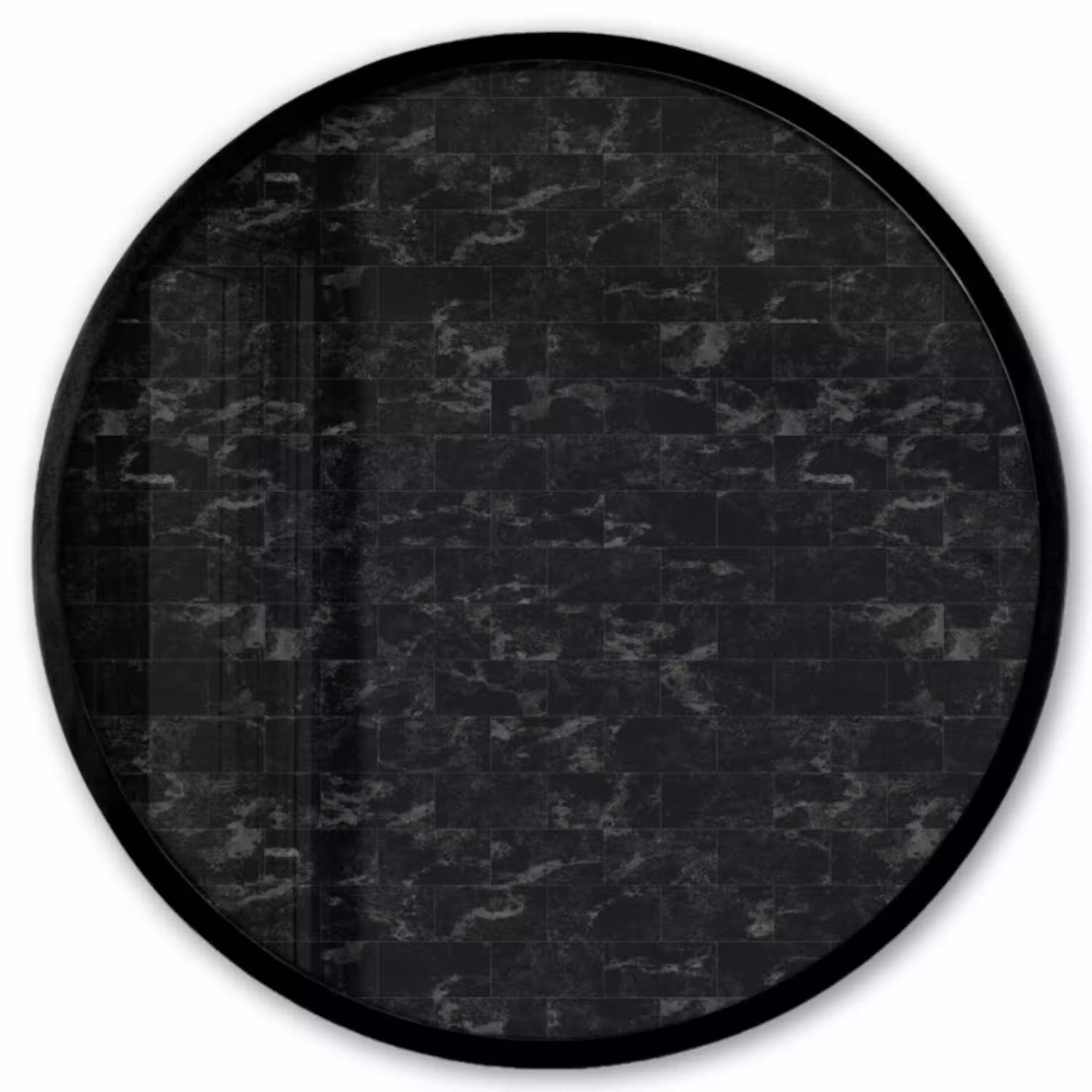 Tegels - Patroon - Marmer - Zwart Fotolijst rond zonder passe partout klein 856 -3d