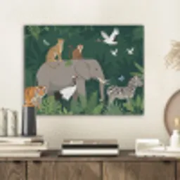 Tropisch - Jungle -  Groen PET vilt klein -sfeer1