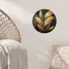Gouden Bladcompositie – Botanische Luxe Wandcirkel behangsticker klein -sfeer4