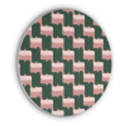 Vlechtpatroon - Groen - Roze - Geometrisch Akoestische PET Vilt - Rond klein 838 -3d