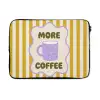 More coffee - Geel - Paars - Strepen - Mok laptophoes neopreen klein -3d