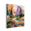 Rivier - Vallei vol bloemen - Levendig aluminium wit klein -3d