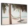 Hangmat - Palmbomen - Strand - Zee Textielframe zwart klein -3d