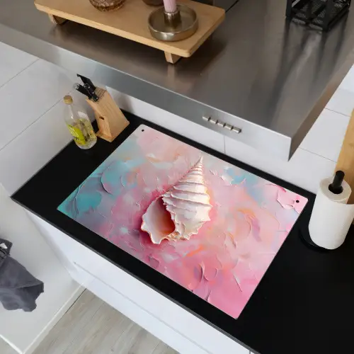 Schelp - Pastel - Pink Inductie beschemer met haakjes klein -sfeer1