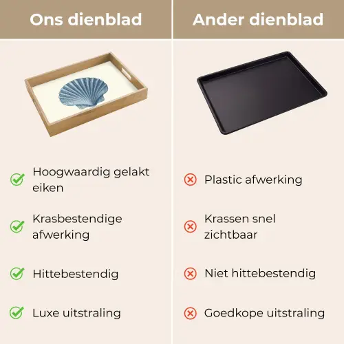 Ribbels - Blauw - Schelp Dienblad Rechthoek middel -USP_VergelijkingNL