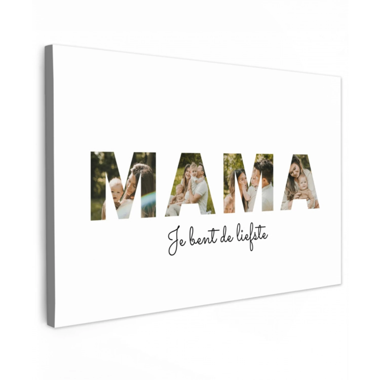 Mama - Lettercollage Tuinposter op houten frame 2 cm dik klein -3d