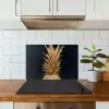 Ananas - Goud - Verf - Zwart - Fruit - Luxe keuken achterwand spatscherm klein -sfeer2