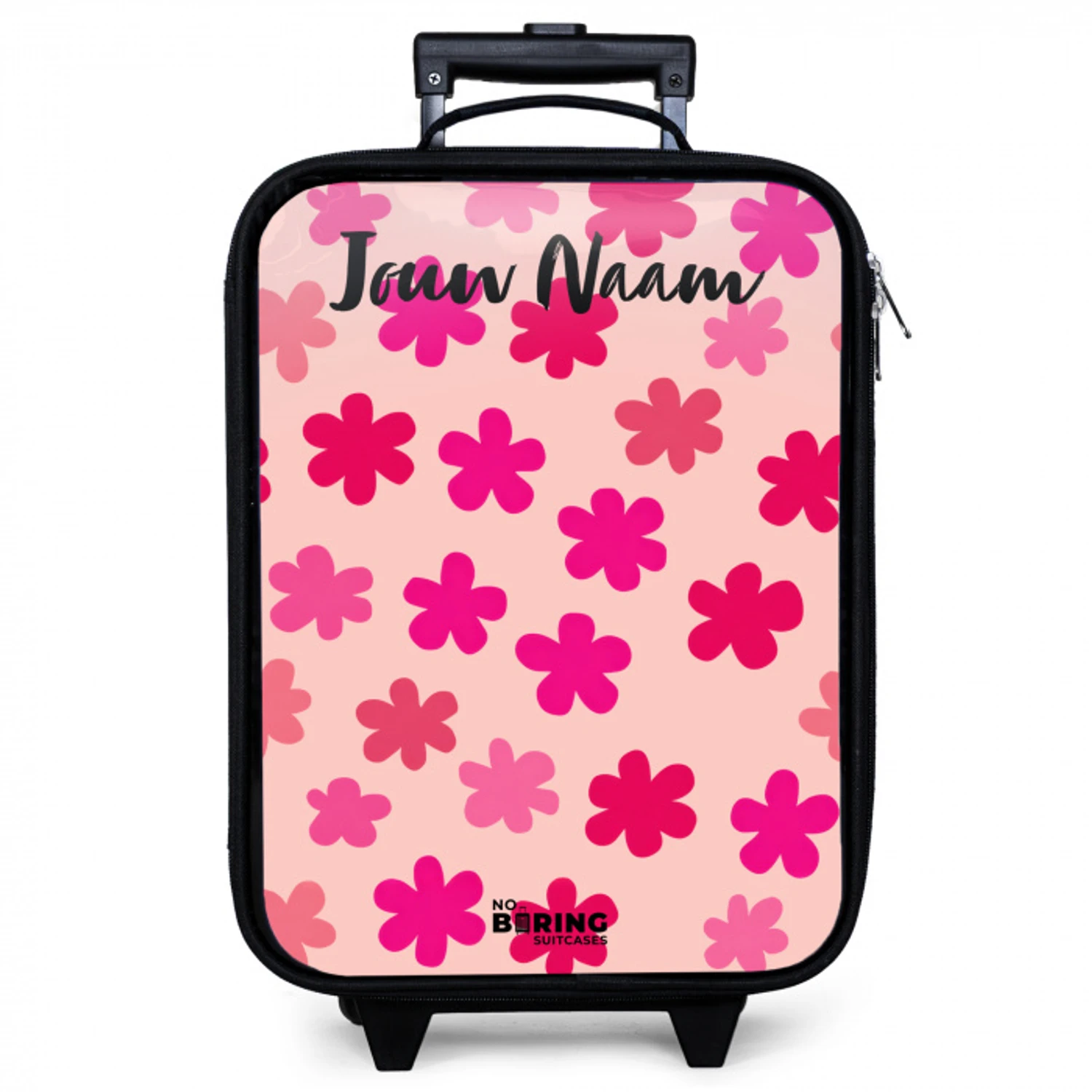 Bloemen - Patroon - Roze Kinderkoffer - Zwart klein -zzz_website3d