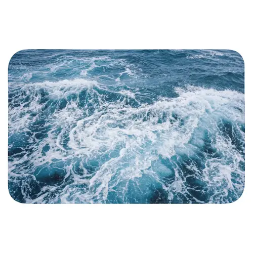 Golven - Oceaan - Blauw WCmat klein -3d