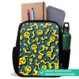Smiley - Blauw - Geel Rugzak - Zwart middel -inhoud_NL