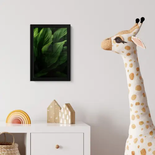 Bladeren - Schaduw - Groen - Textuur fotolijst zwart zonder passe partout klein -usfeer4_kinderkamer