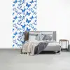 Vlinder - Bloemen - Blauw fotobehang vinyl groot 64 -slaapkamer