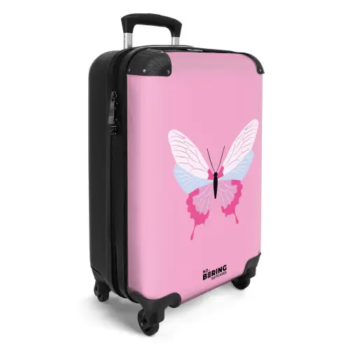 Summer memories - Vlinder op roze achtergrond NBS - Handbagage koffer - Kinderen Unisex middel -productfoto_3d
