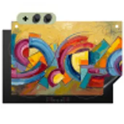 Abstract - Cirkels - Schilderij - Kleurrijk - Dynamisch Inductie beschemer met haakjes klein -3d