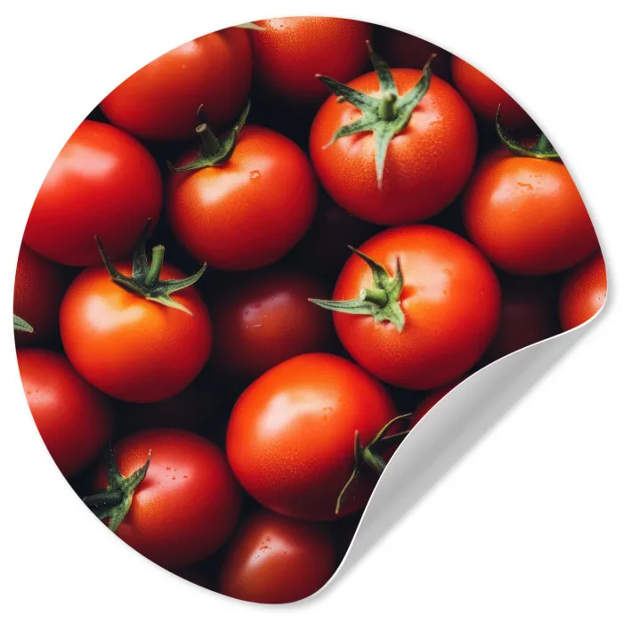 Groente - Rood - Tomaten Wandcirkel behangsticker klein -3d