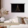 Magisch - Kerstboom - Lichtspiralen - Zwart Wandkleed katoen klein -sfeer1