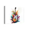 Gitaar - Graffiti - Muziek - Wit aluminium wit klein -3d