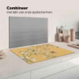 IJsvogels - Bloesem - Geel Inductie beschermer vinyl 3mm klein -wsfeer7_website