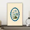 Lijst - Bloemen - Lichtblauw - Illustratie canvas 2cm klein -sfeer6