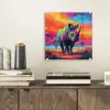 Neushoorn - Zonsondergang - Savanna - Kleurrijk plexiglas 5mm klein -sfeer1