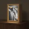Stier - Hoorns - Snuit - Goud Light Box met kabel (Tafellamp) klein -z3d_website