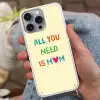 Hartje -  Moeder - Tekst - Kleurrijk Hoesje iPhone 16 Pro Max met koord klein -sfeer3