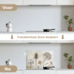 Verstilde Botanische Elegantie keuken achterwand spatscherm klein -voor_na_NL