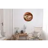 Wereldkaart - Koekjesdeeg - Warme baksfeer Wandcirkel aluminium klein -woonkamer