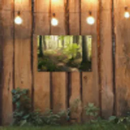 Bospad bij zonsopgang tuinposter los doek klein -sfeer1