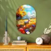 Schaap - Weide - Bloemen Wandcirkel Ovaal Forex klein -sfeer2