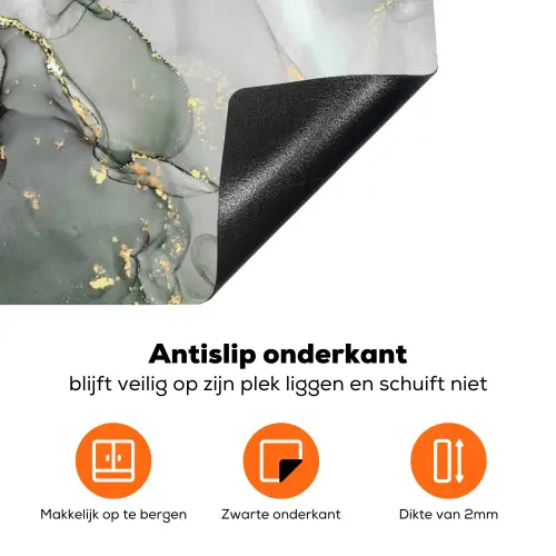 Gouden Aders op Vloeibaar Landschap Inductie beschermer vinyl 3mm klein -zzzzzzz-td-onderkant
